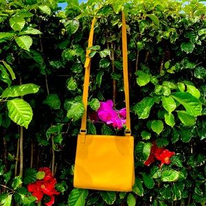 Leather Hobo Mustard Yellow Shoulder Bag